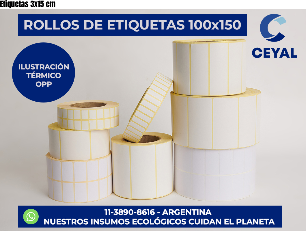 Etiquetas 3×15 cm