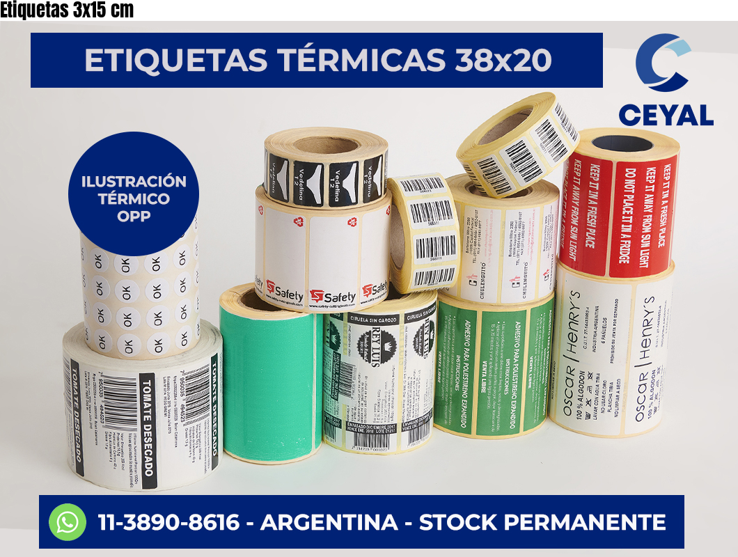 Etiquetas 3×15 cm