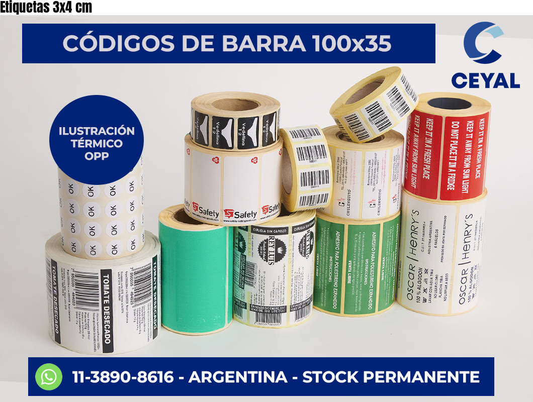 Etiquetas 3×4 cm