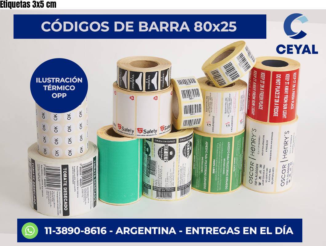 Etiquetas 3×5 cm