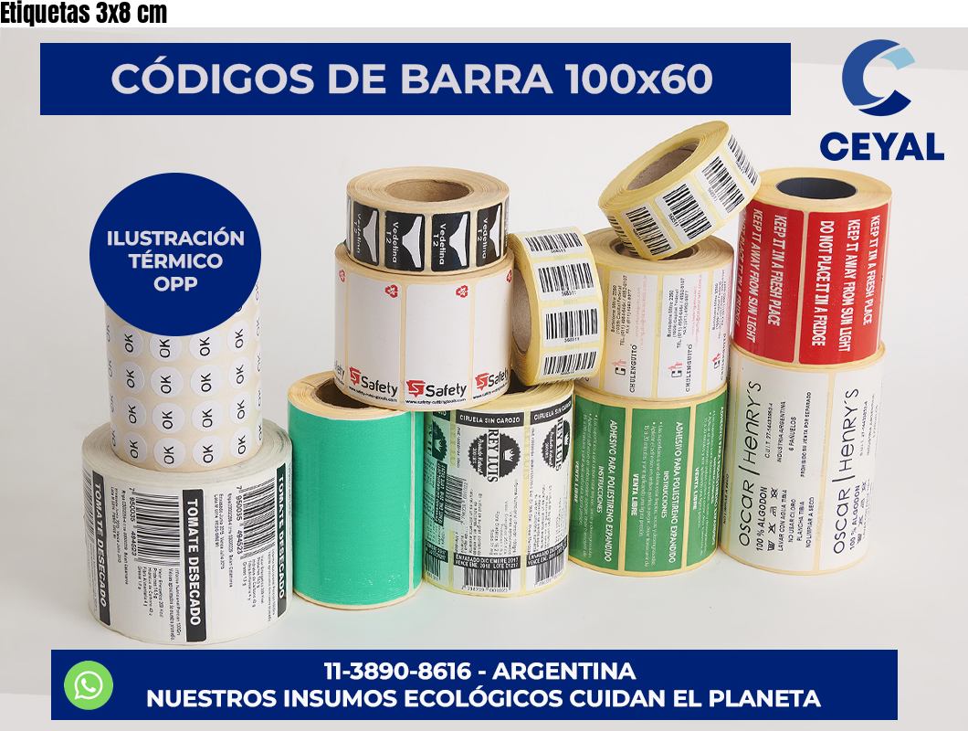 Etiquetas 3×8 cm