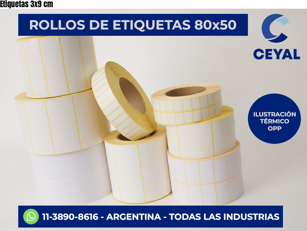 Etiquetas 3×9 cm