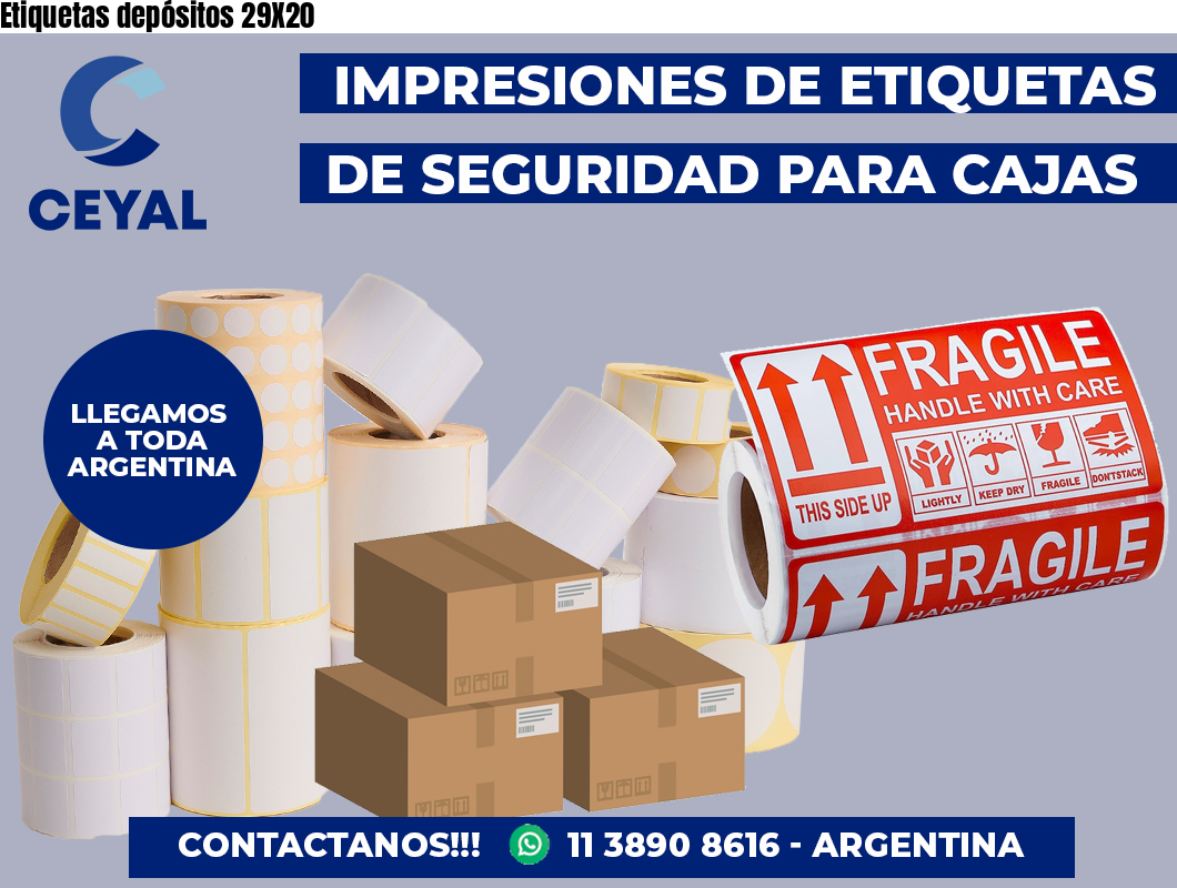 Etiquetas depósitos 29X20