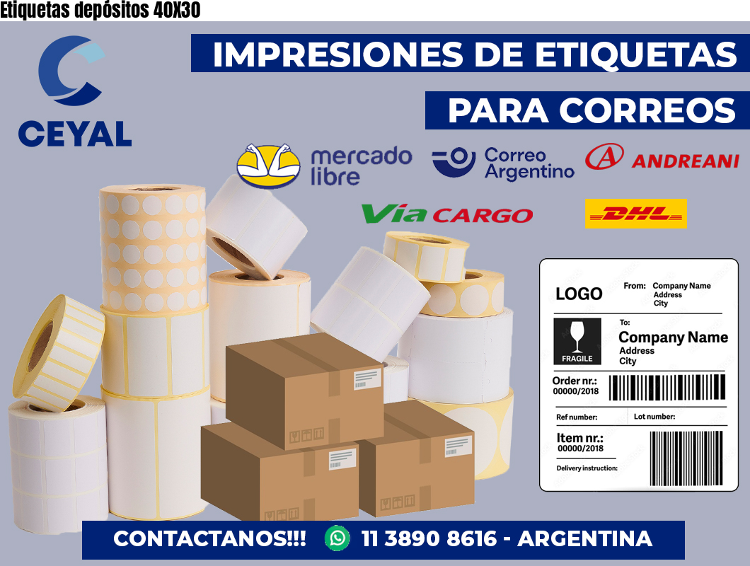 Etiquetas depósitos 40X30