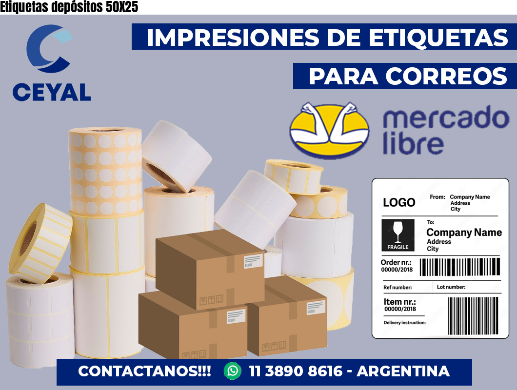 Etiquetas depósitos 50X25
