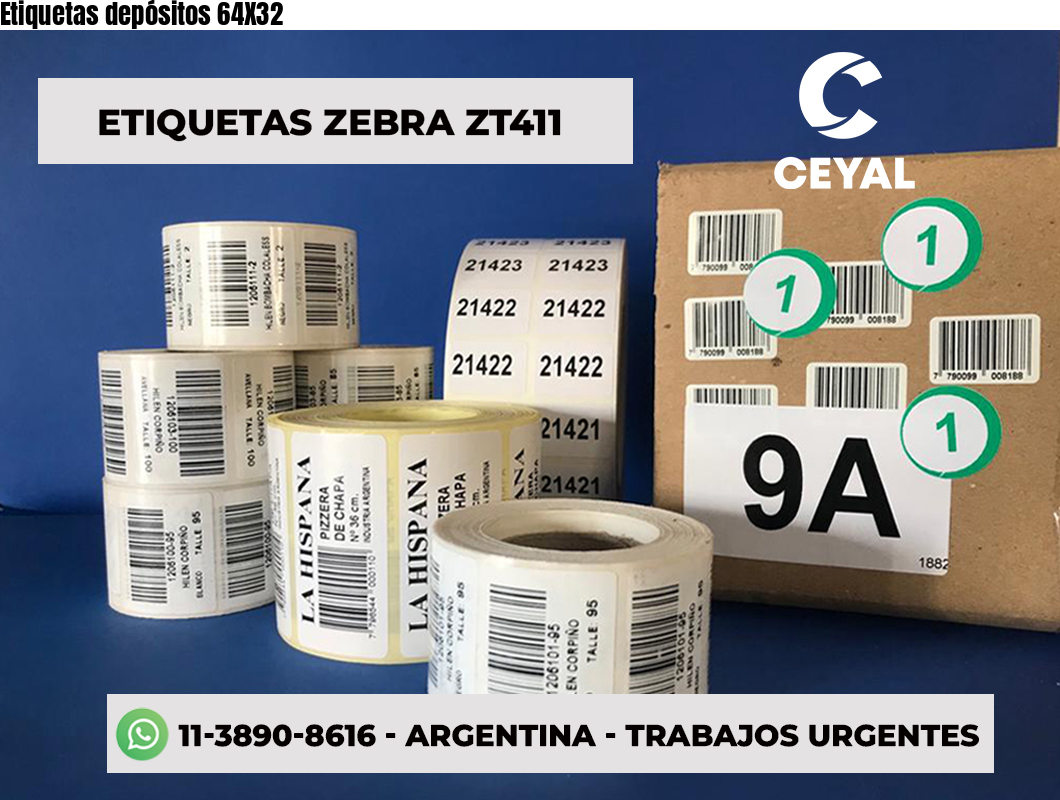 Etiquetas depósitos 64X32