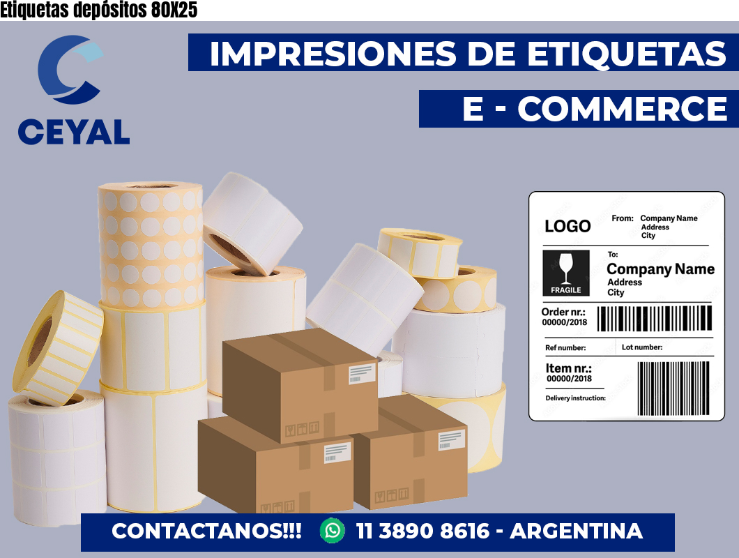 Etiquetas depósitos 80X25
