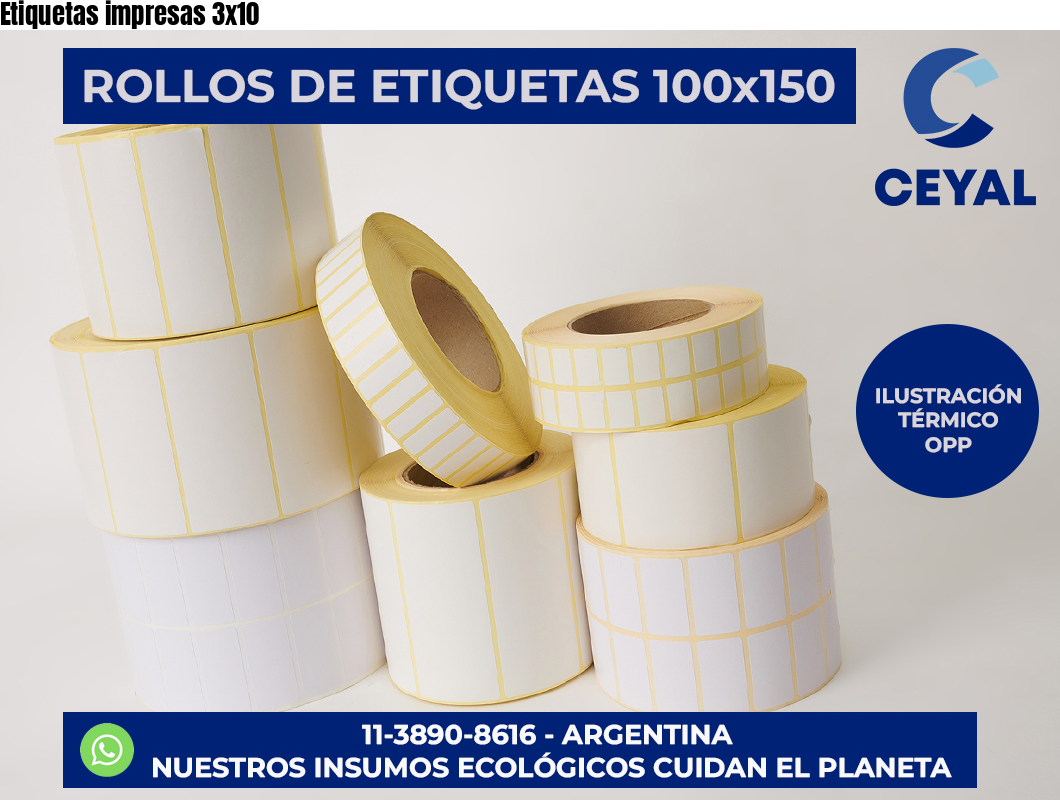 Etiquetas impresas 3×10