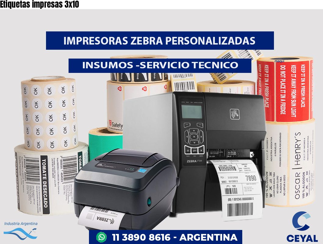 Etiquetas impresas 3x10
