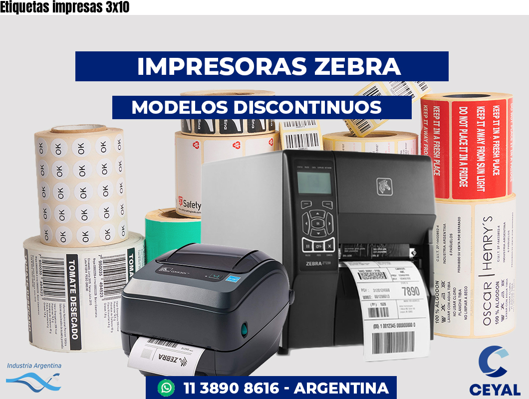 Etiquetas impresas 3x10