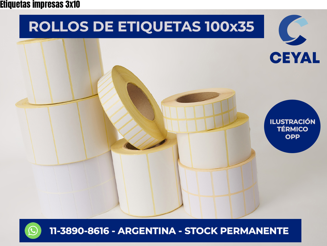 Etiquetas impresas 3×10