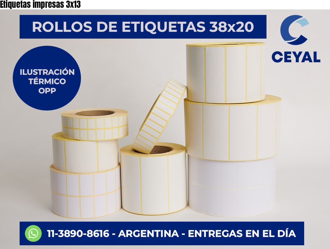 Etiquetas impresas 3×13