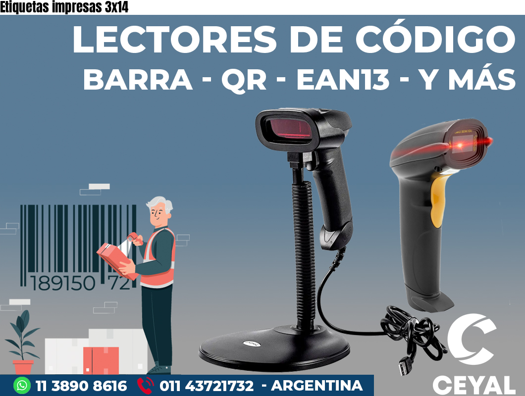 Etiquetas impresas 3x14 