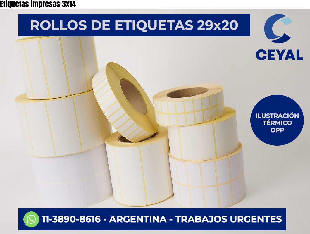 Etiquetas impresas 3×14