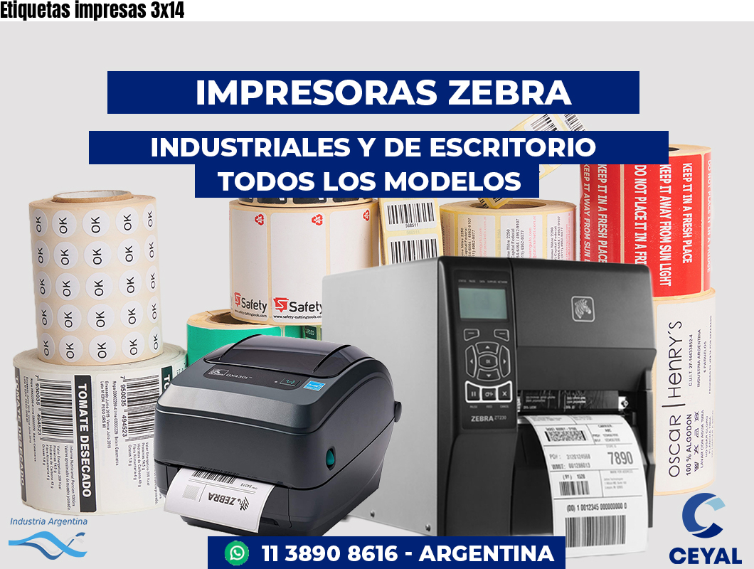Etiquetas impresas 3x14