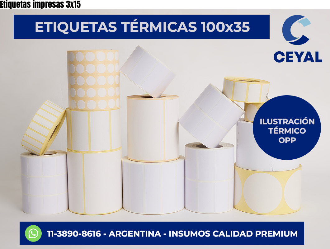 Etiquetas impresas 3×15