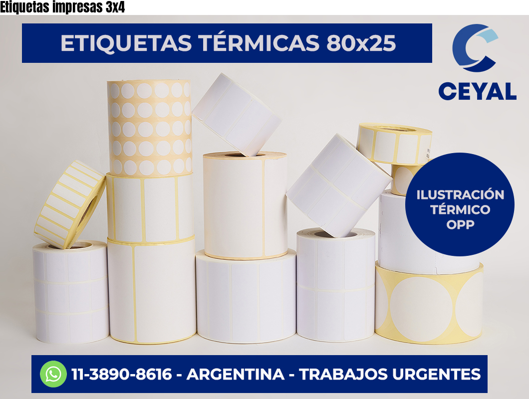 Etiquetas impresas 3×4