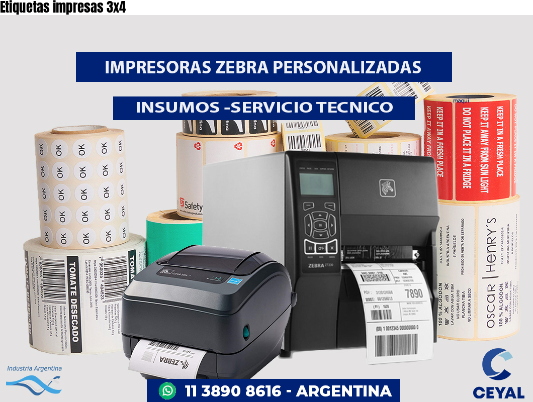 Etiquetas impresas 3x4