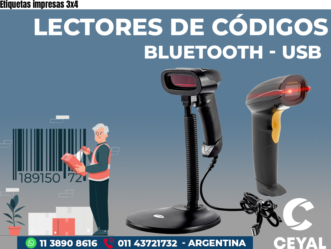 Etiquetas impresas 3x4