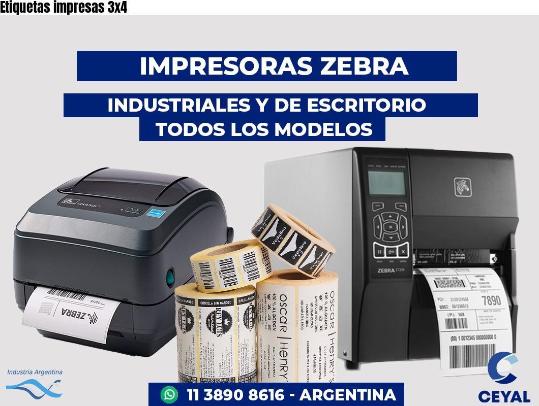 Etiquetas impresas 3x4