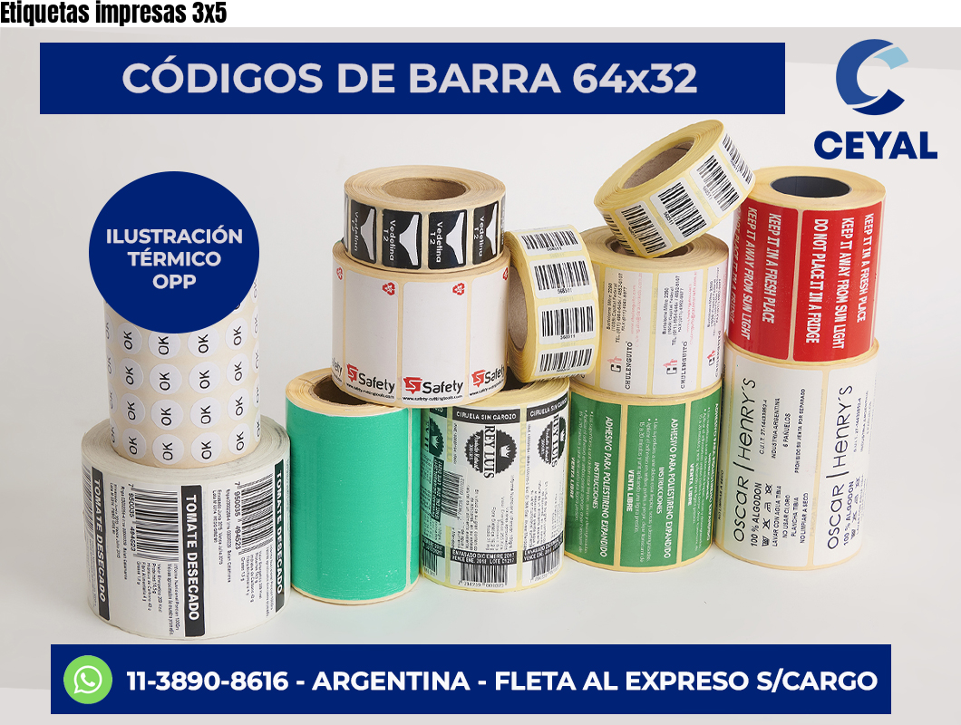Etiquetas impresas 3×5