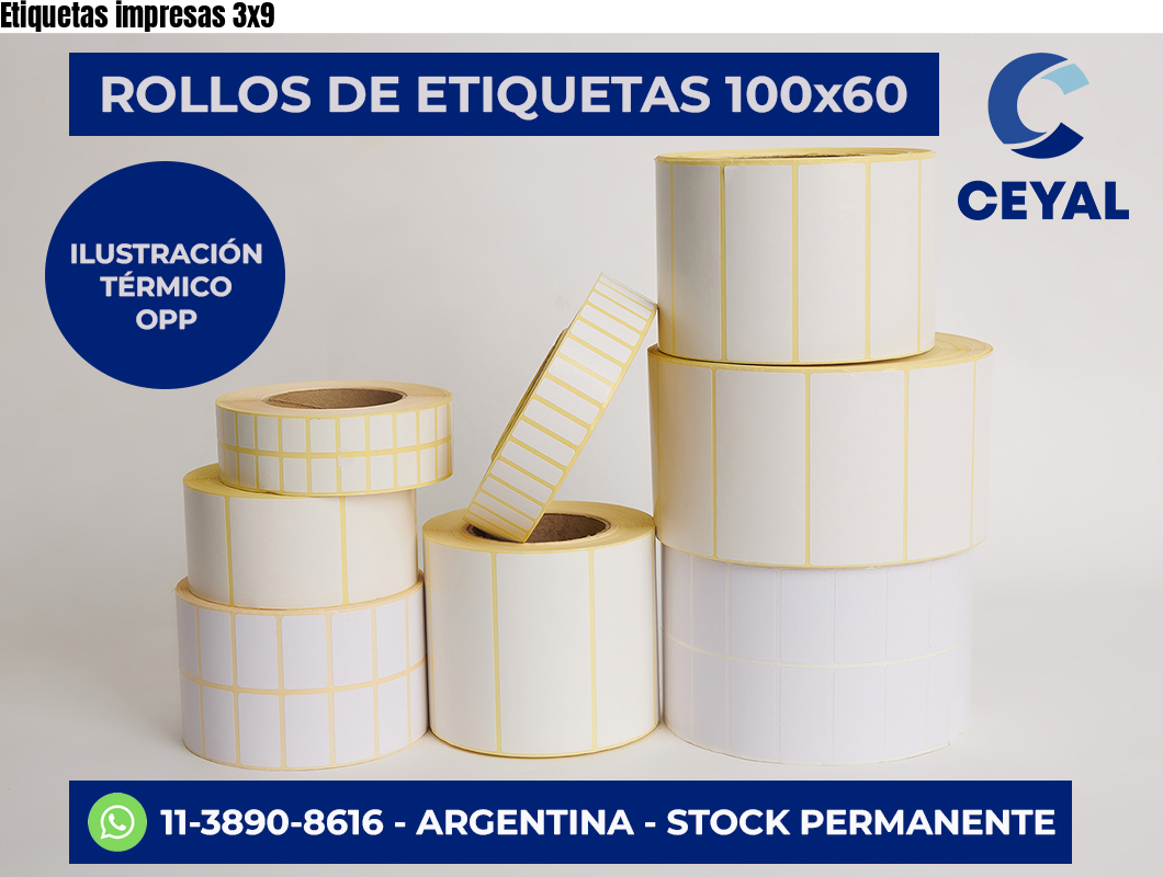Etiquetas impresas 3×9