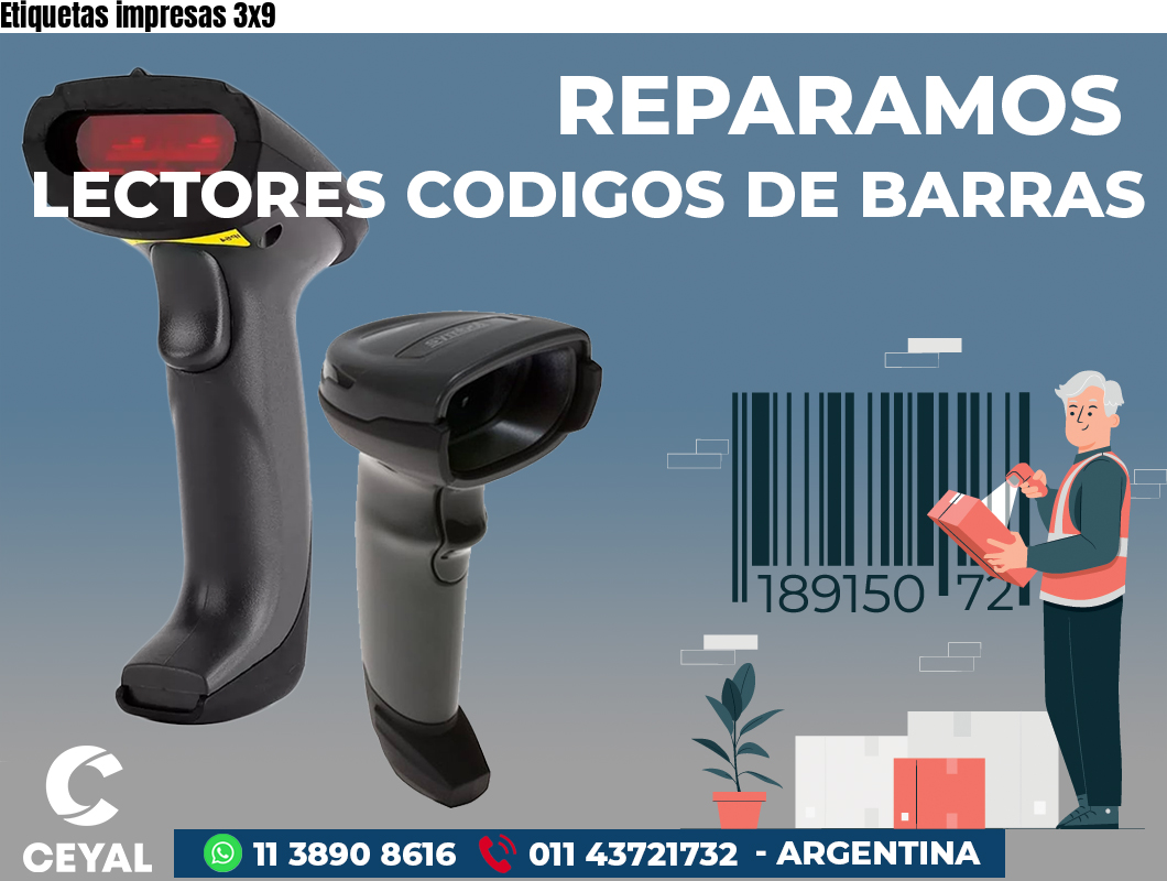 Etiquetas impresas 3x9