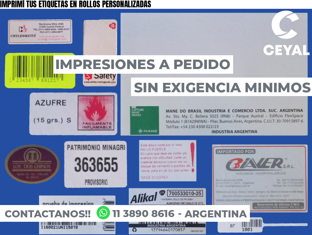 IMPRIMÍ TUS ETIQUETAS EN ROLLOS PERSONALIZADAS