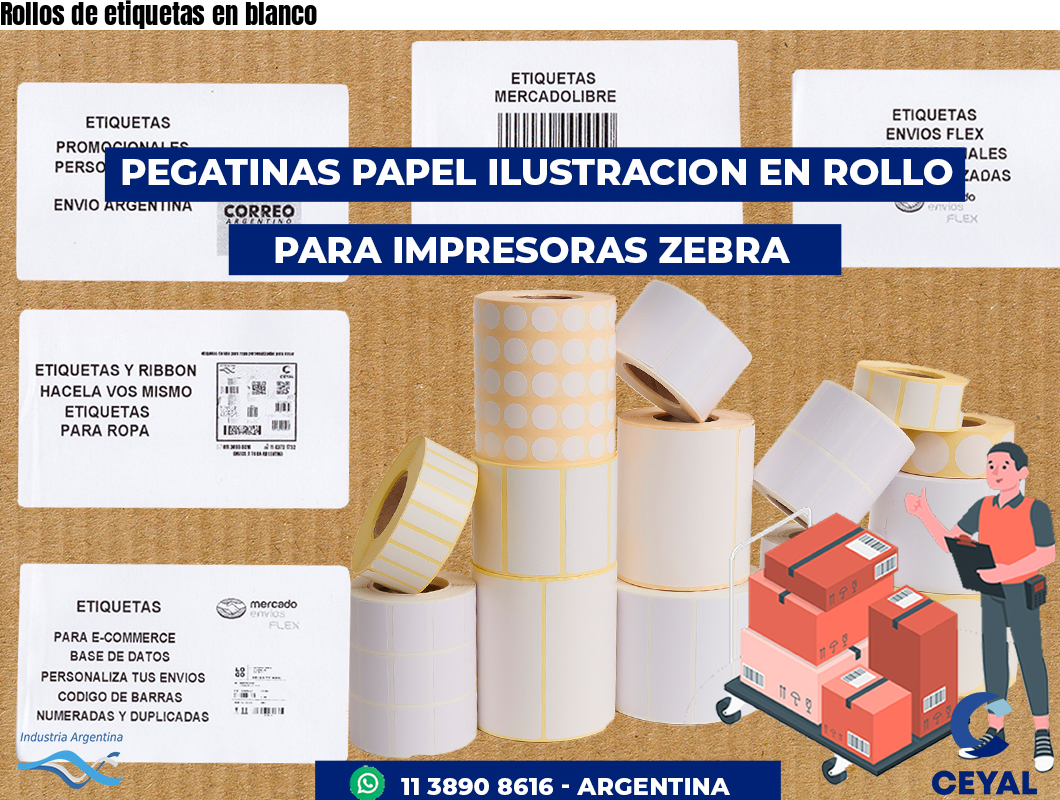 Rollos de etiquetas en blanco