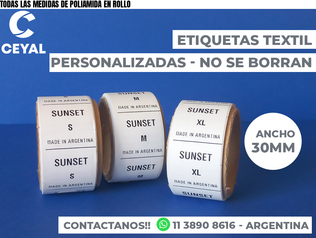 TODAS LAS MEDIDAS DE POLIAMIDA EN ROLLO