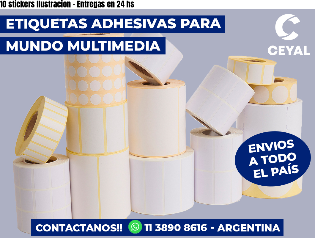 10 stickers Ilustracion - Entregas en 24 hs