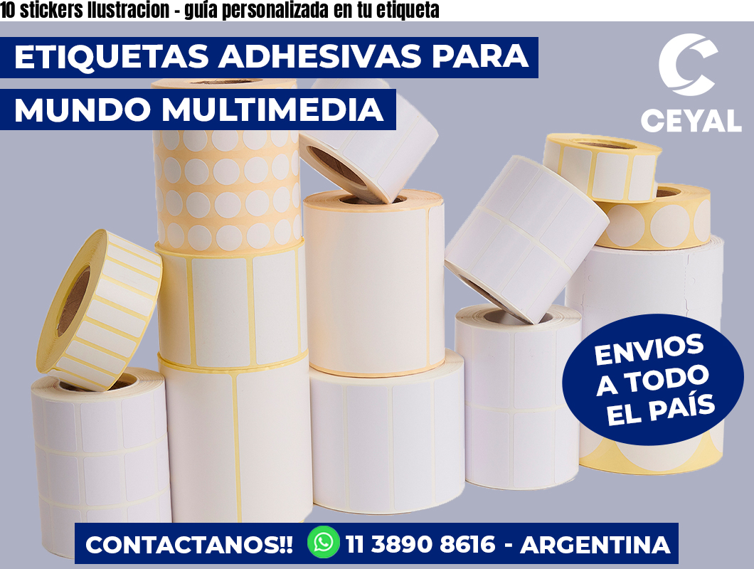 10 stickers Ilustracion – guía personalizada en tu etiqueta