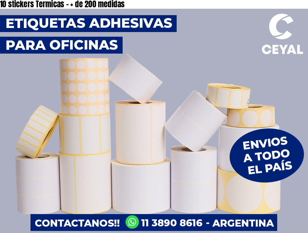 10 stickers Termicas - + de 200 medidas