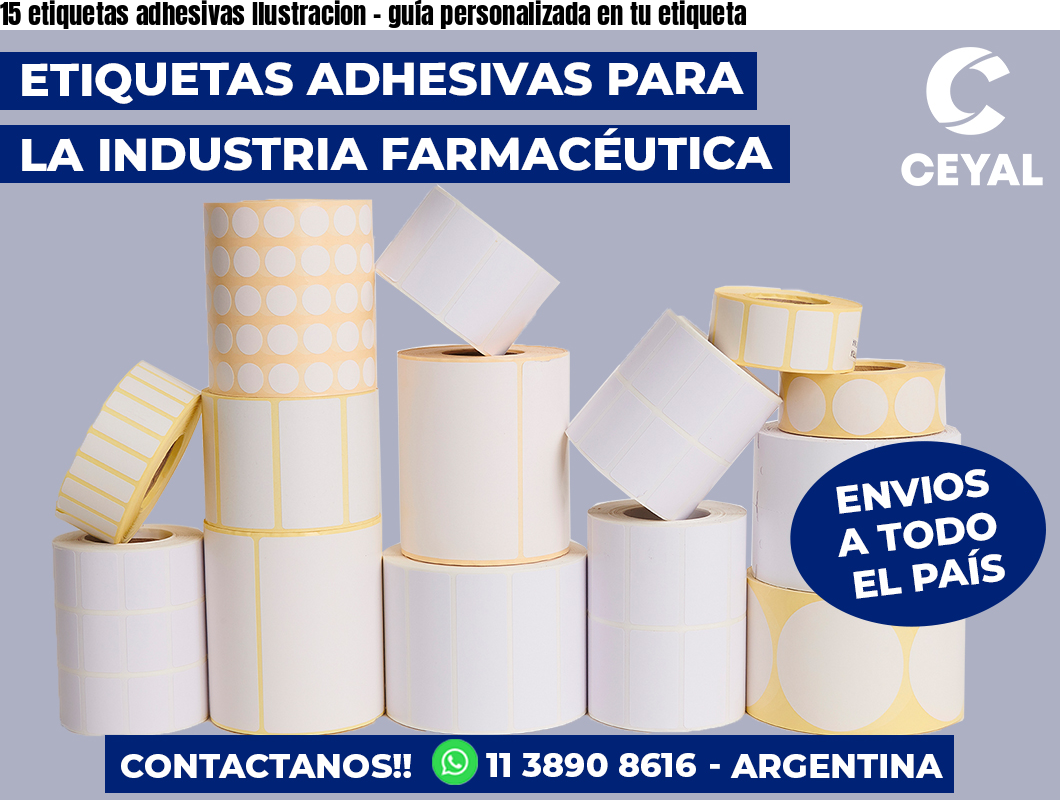 15 etiquetas adhesivas Ilustracion - guía personalizada en tu etiqueta