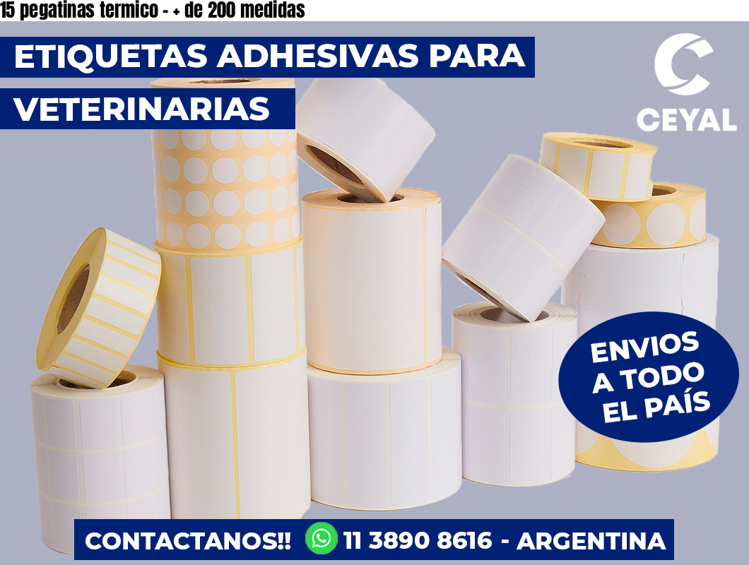 15 pegatinas termico - + de 200 medidas