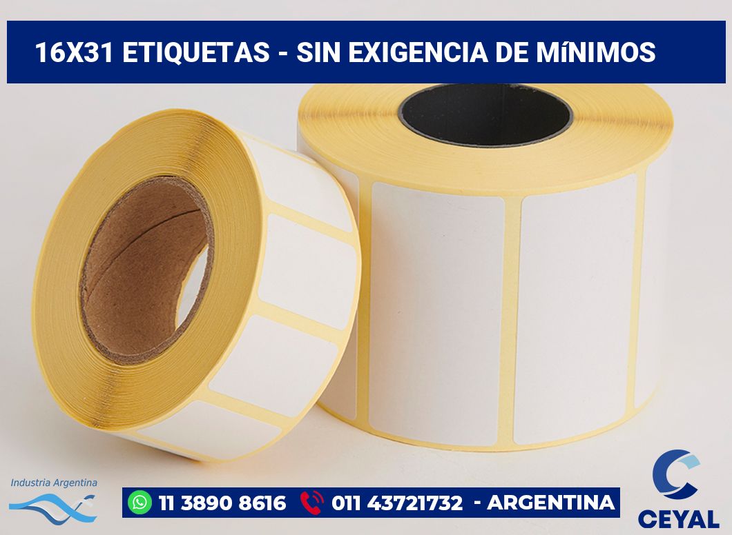 16x31 Etiquetas