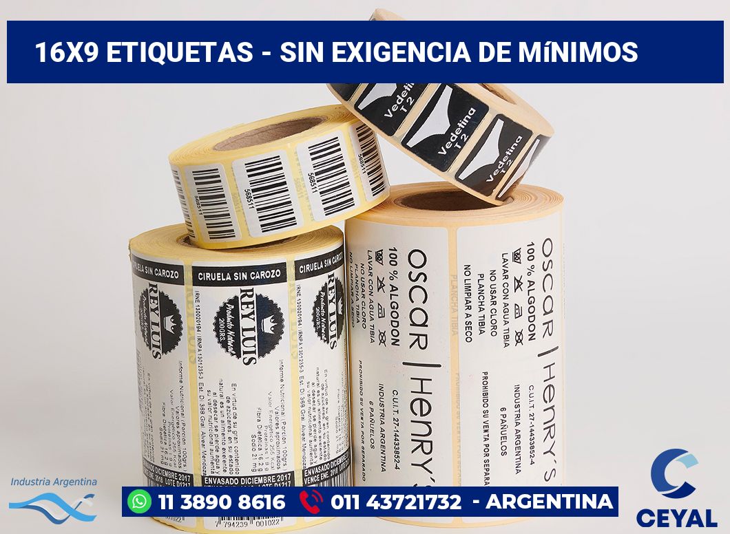 16×9 Etiquetas