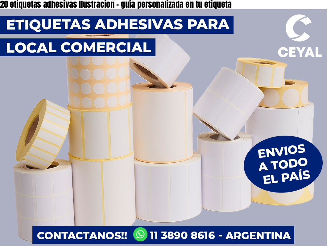 20 etiquetas adhesivas Ilustracion – guía personalizada en tu etiqueta