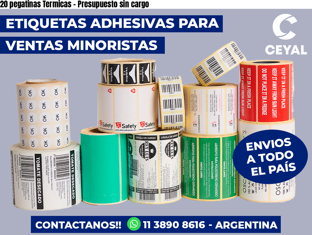 20 pegatinas Termicas – Presupuesto sin cargo