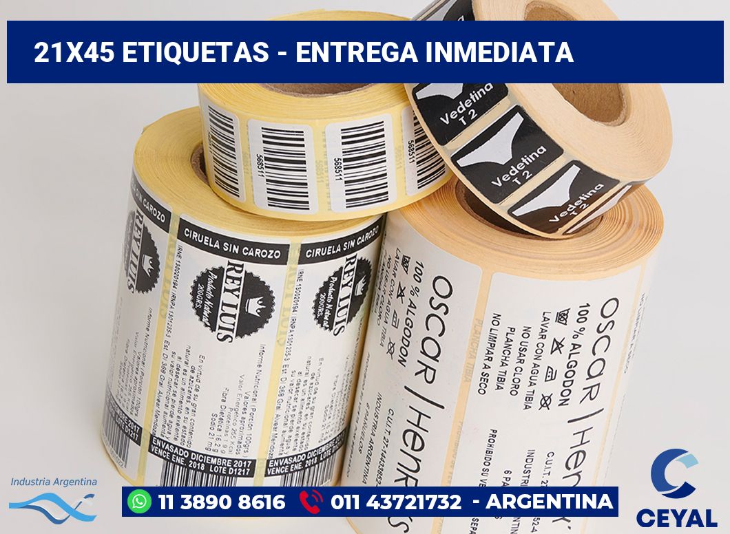 21×45 Etiquetas