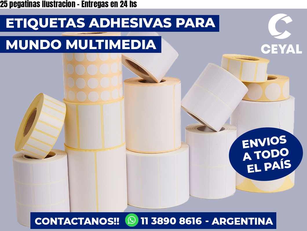 25 pegatinas Ilustracion - Entregas en 24 hs