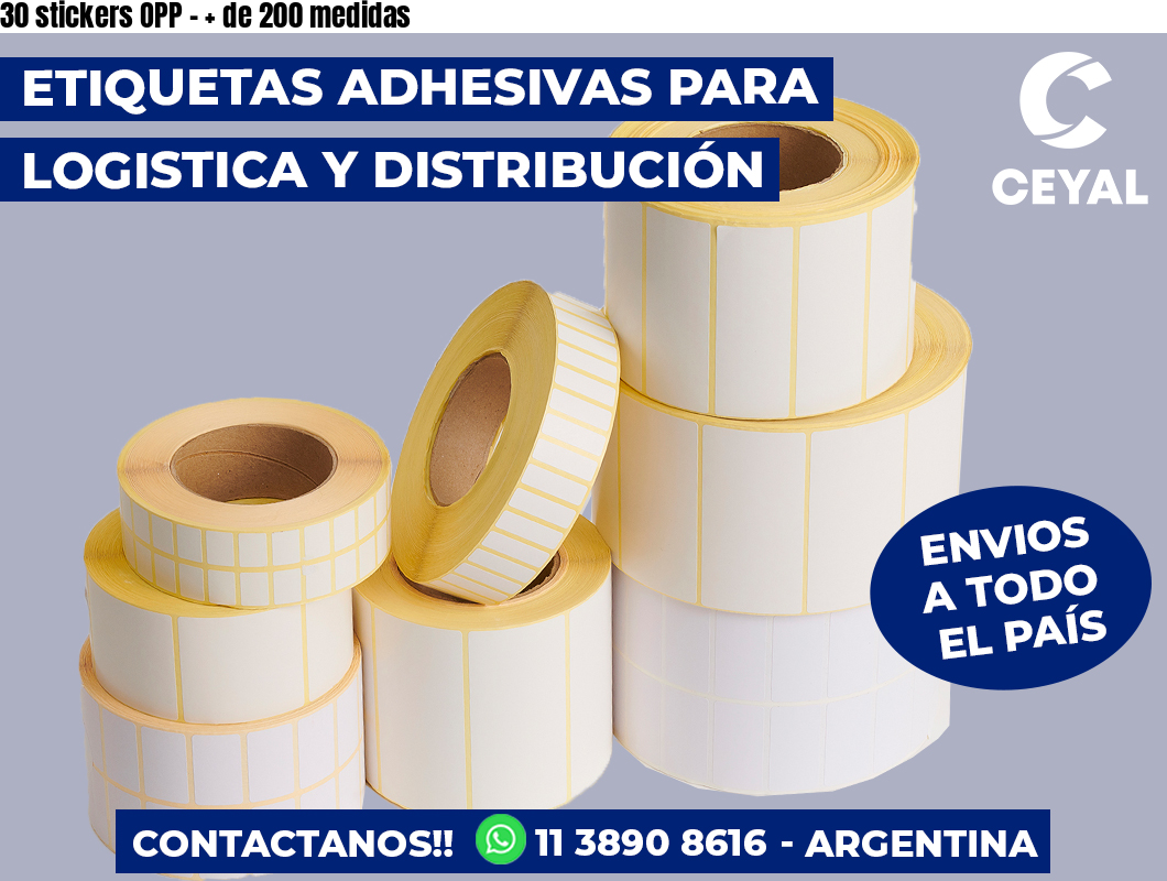 30 stickers OPP - + de 200 medidas