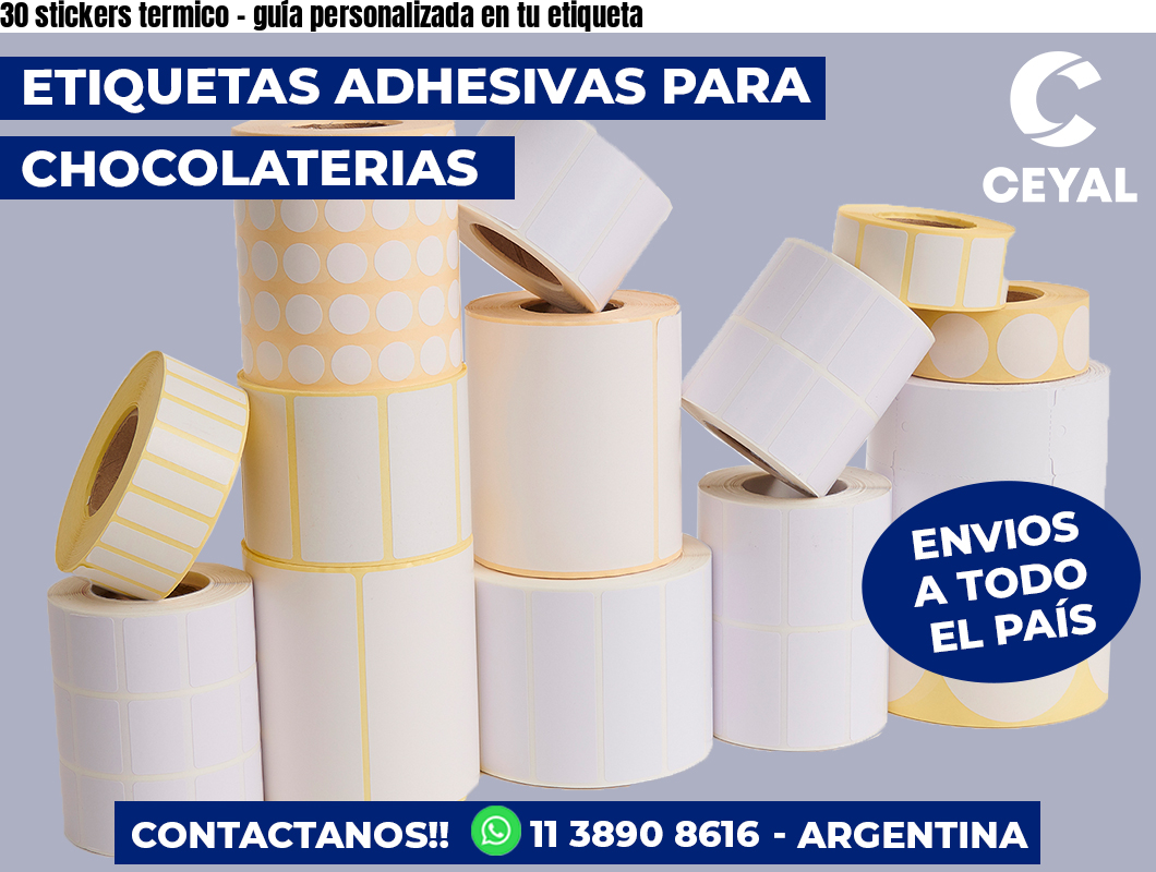 30 stickers termico – guía personalizada en tu etiqueta