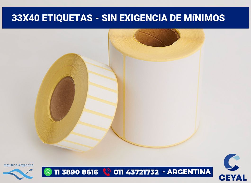 33×40 Etiquetas