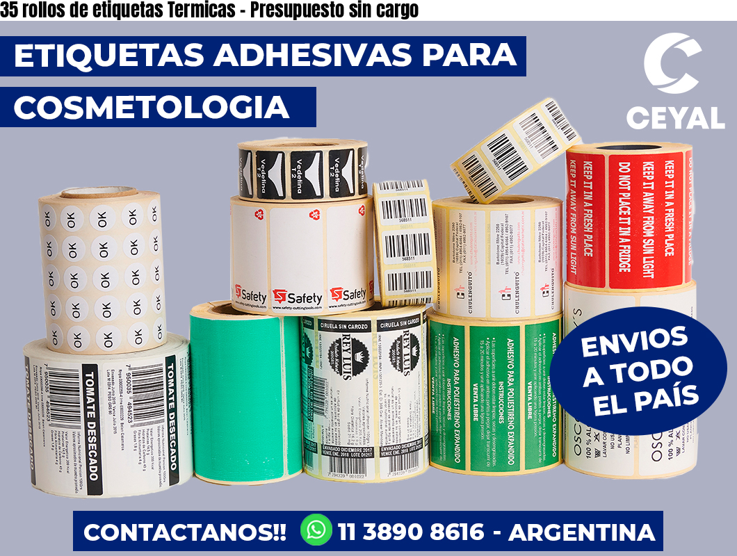 35 rollos de etiquetas Termicas – Presupuesto sin cargo