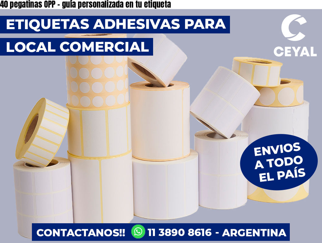 40 pegatinas OPP - guía personalizada en tu etiqueta