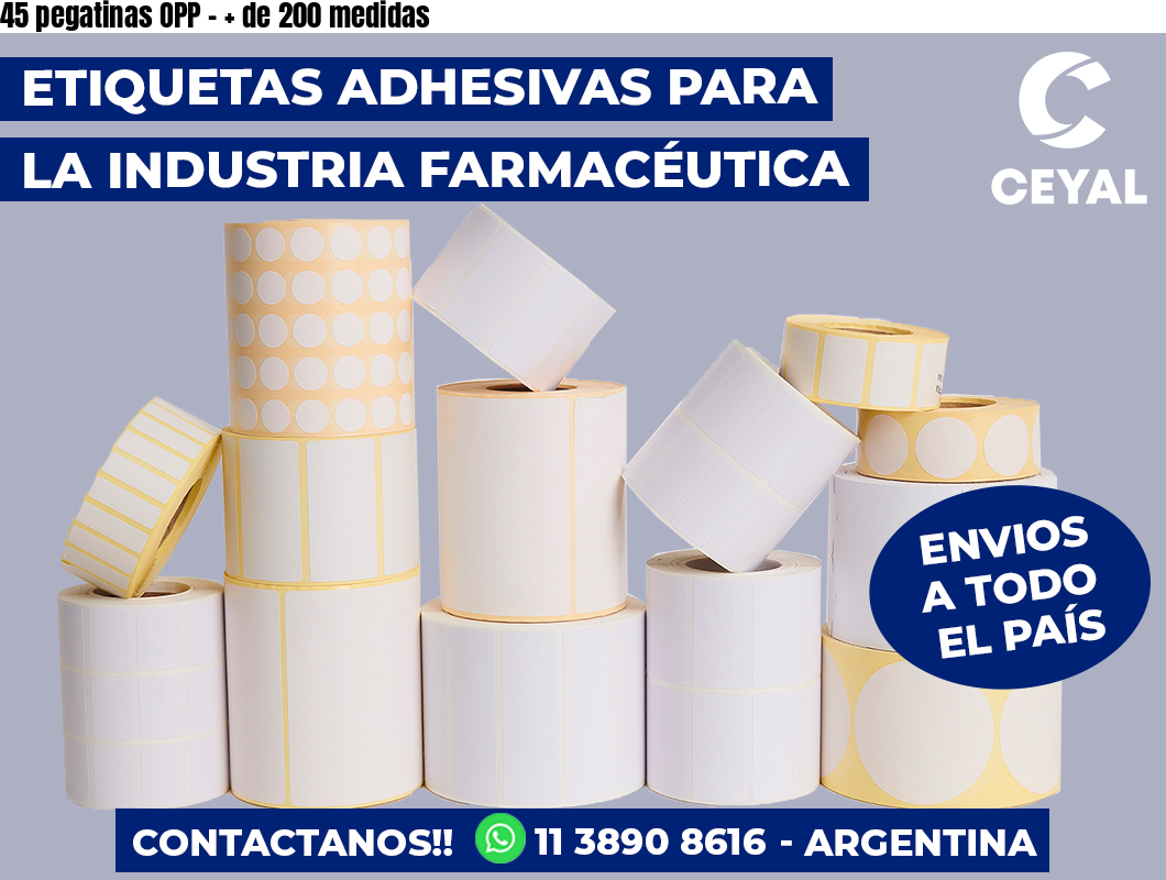 45 pegatinas OPP - + de 200 medidas