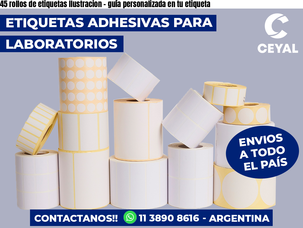 45 rollos de etiquetas Ilustracion - guía personalizada en tu etiqueta
