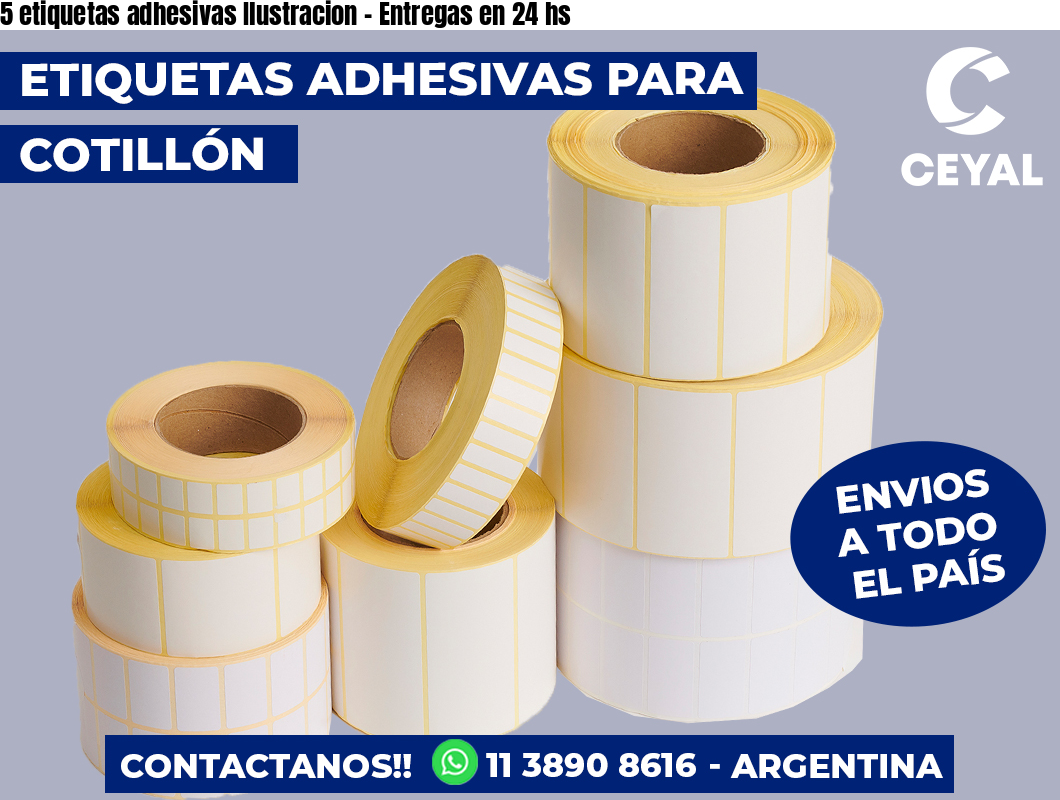 5 etiquetas adhesivas Ilustracion - Entregas en 24 hs