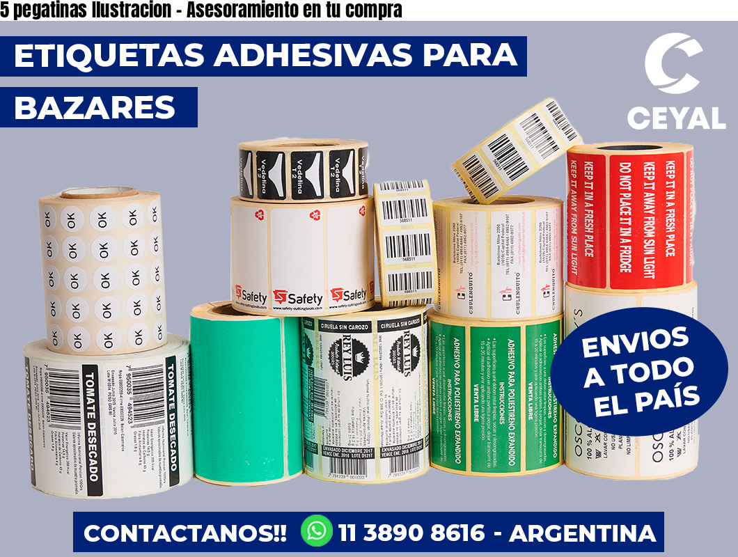 5 pegatinas Ilustracion – Asesoramiento en tu compra